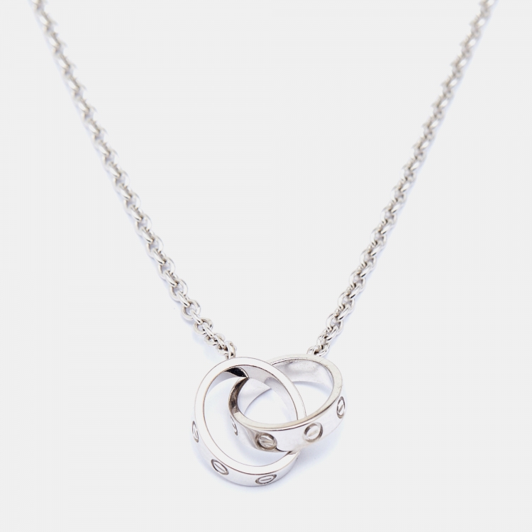 Cartier Love Interlocking Loop 18k White Gold Necklace Cartier TLC - Main Image
