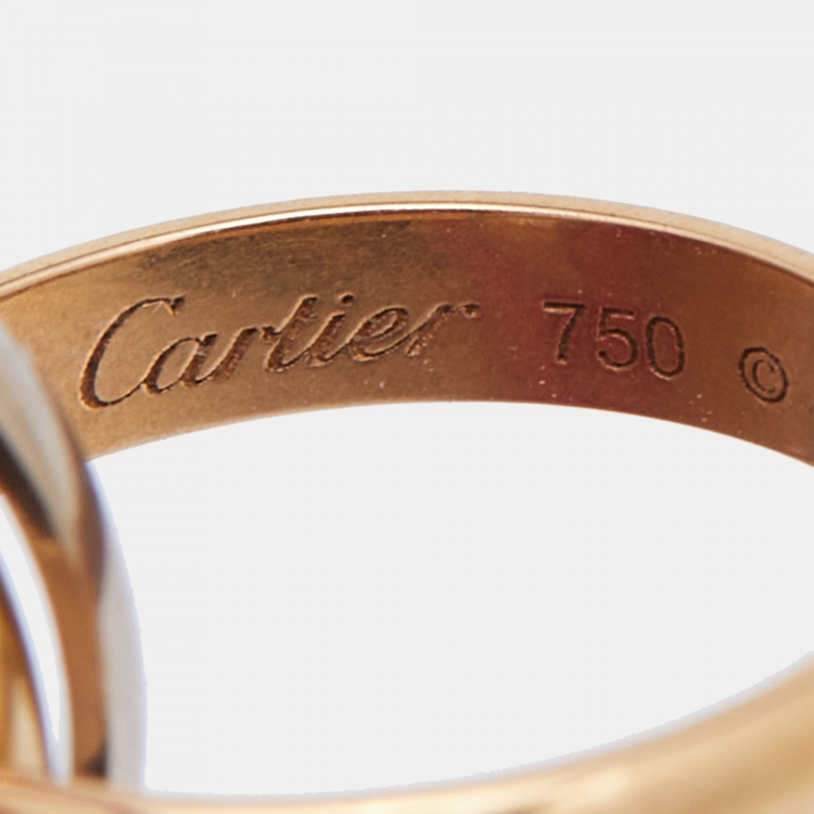Pre Owned Cartier Trinity 18k Three Tone Gold Adjustable Cord Bracelet
