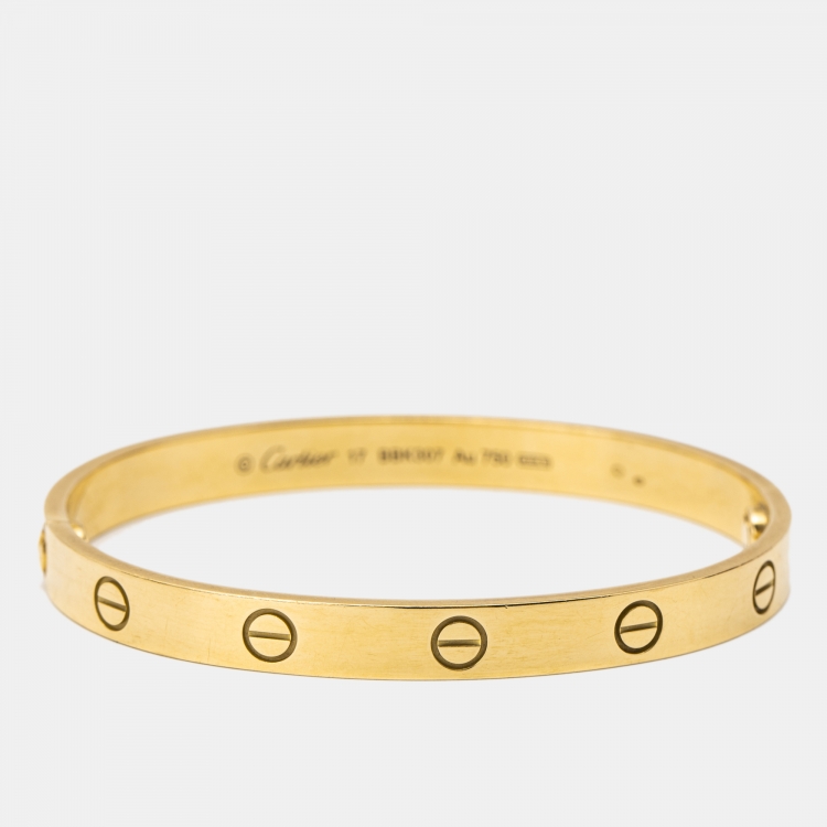 Cartier Love 18k Yellow Gold Bangle Bracelet 17 Cartier Tlc