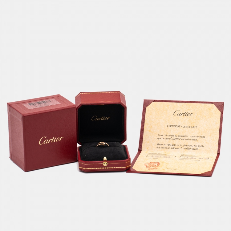 Pre Owned Cartier Juste Un Clou 18k Rose Gold Small Model Ring Size 49