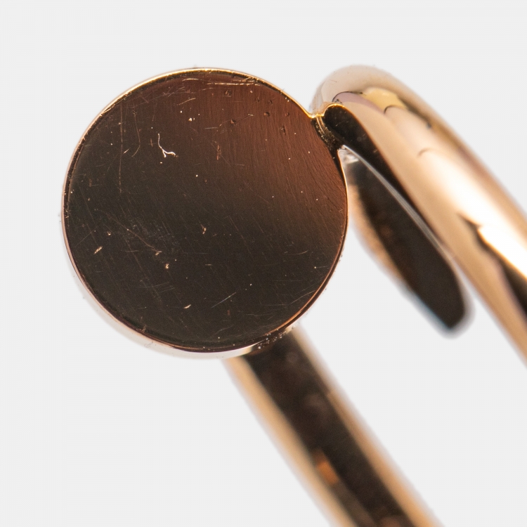 Pre Owned Cartier Juste Un Clou 18k Rose Gold Small Model Ring Size 49