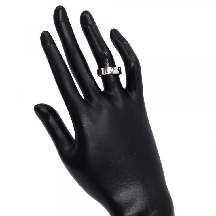 Pre Owned Cartier Love 18K White Gold Diamond Ring EU 50