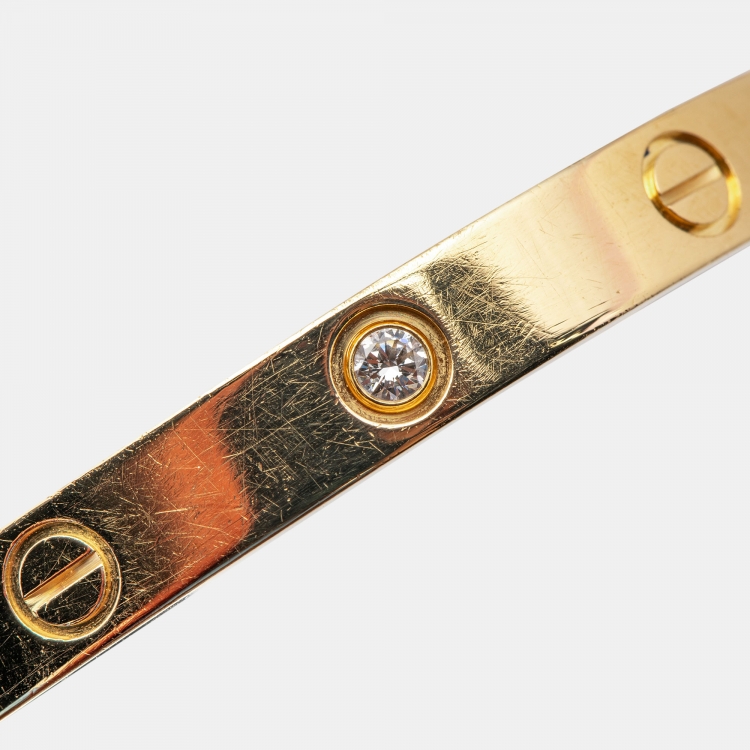 مملوكة مسبقًا Cartier Love 4 Diamond 18k Yellow Gold Bracelet 17