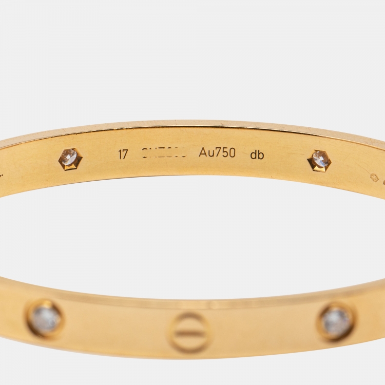 مملوكة مسبقًا Cartier Love 4 Diamond 18k Yellow Gold Bracelet 17