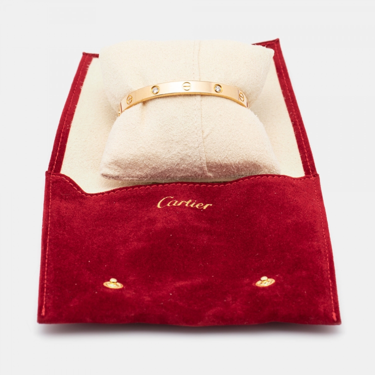 مملوكة مسبقًا Cartier Love 4 Diamond 18k Yellow Gold Bracelet 17