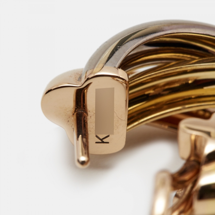 Pre Owned Cartier Trinity 18k Three Tone Gold Earrings