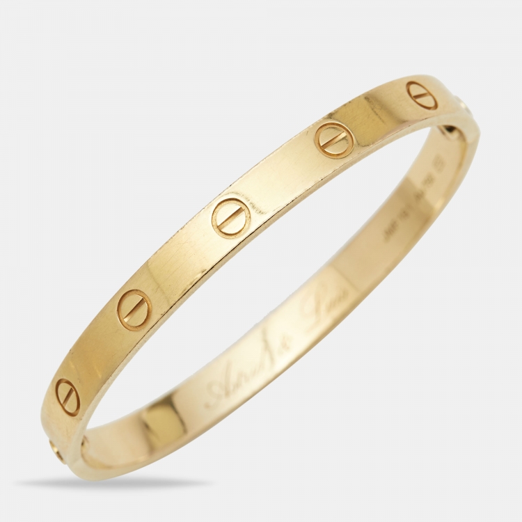 Pre Owned Cartier Love 18k Yellow Gold Bracelet 17
