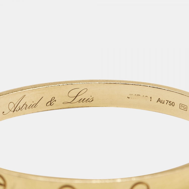 Pre Owned Cartier Love 18k Yellow Gold Bracelet 17