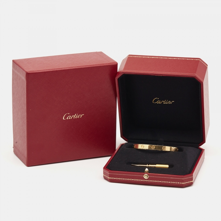 Pre Owned Cartier Love 18k Yellow Gold Bracelet 17