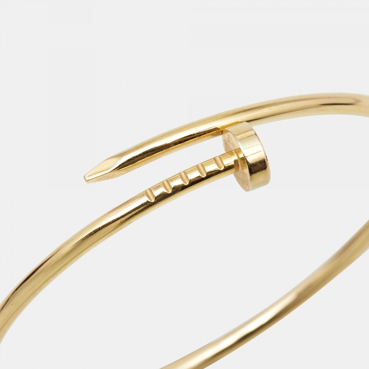 Pre Owned Cartier Juste Un Clou 18k Yellow Gold Small Model Bracelet 16