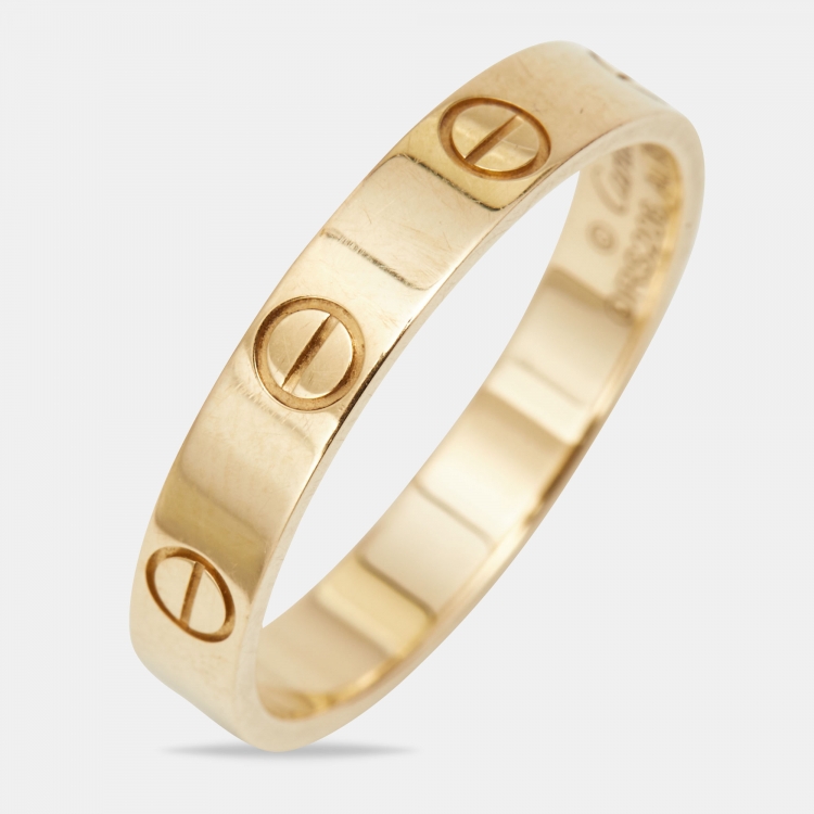 Pre Owned Cartier Love 18k Yellow Gold Wedding Band Ring Size 56