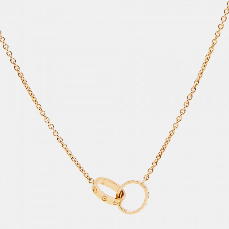 مملوكة مسبقًا Cartier Love Interlocking Loops 18k Yellow Gold Necklace