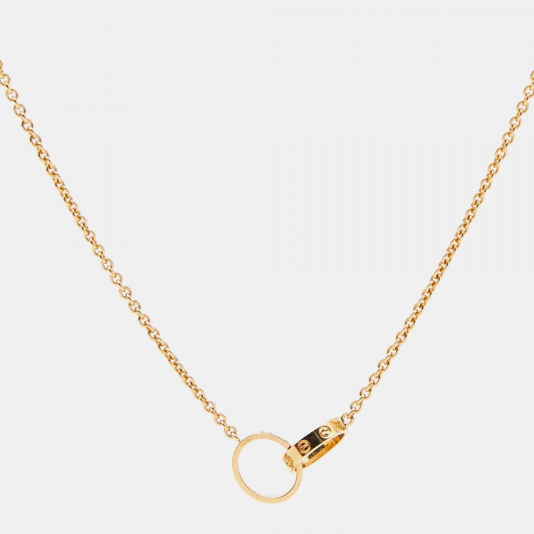 مملوكة مسبقًا Cartier Love Interlocking Loops 18k Yellow Gold Necklace