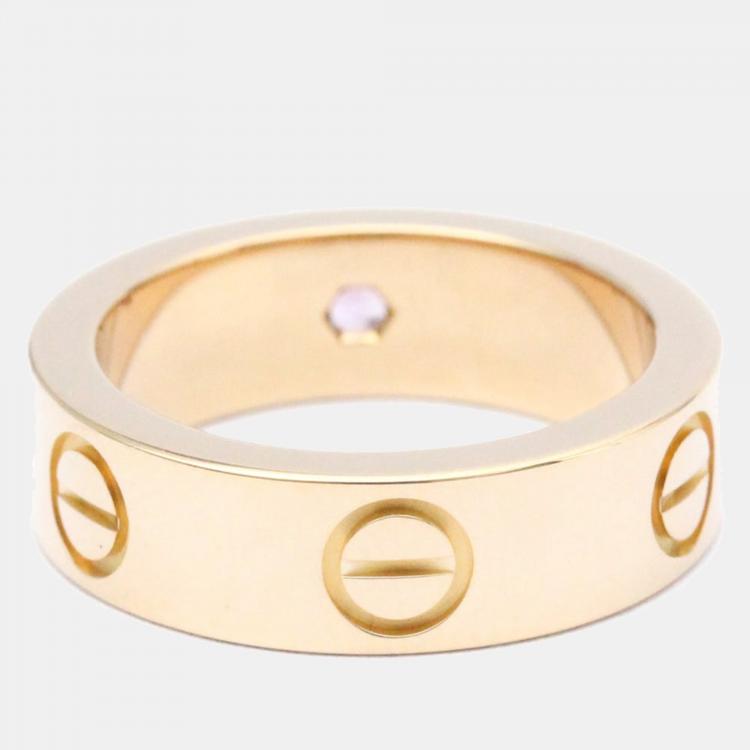 Pre Owned Cartier Love 18K Rose Gold Sapphire Ring EU 49