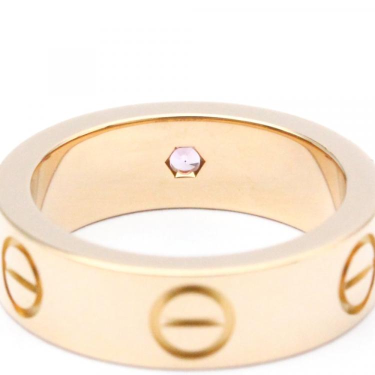 Pre Owned Cartier Love 18K Rose Gold Sapphire Ring EU 49