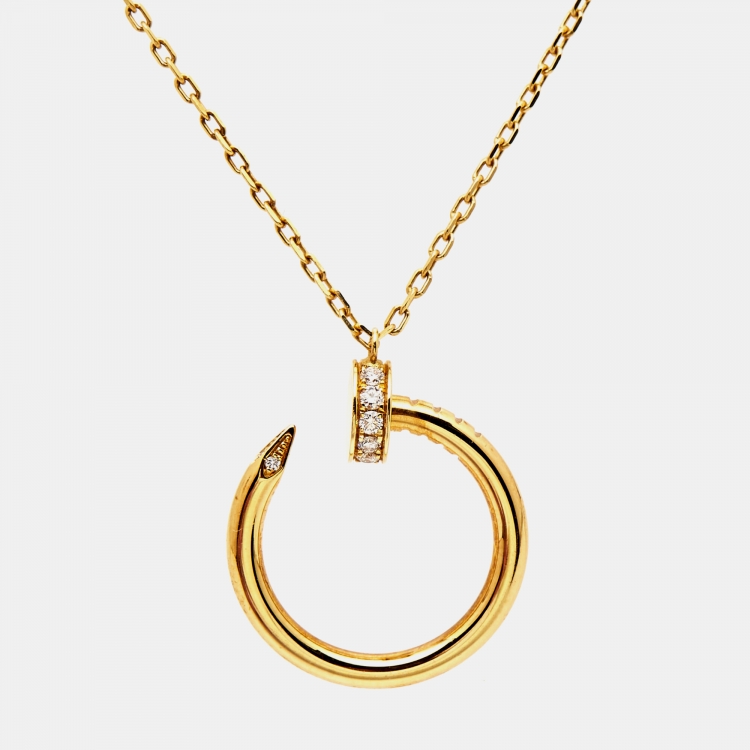 مملوكة مسبقًا Cartier Juste Un Clou Diamond 18k Yellow Gold Necklace