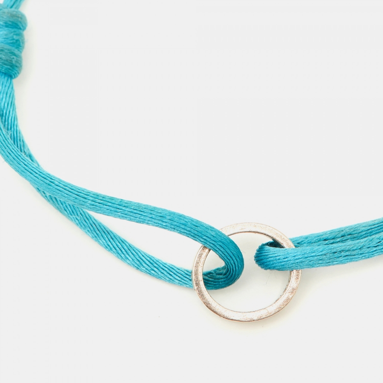 مملوكة مسبقًا Cartier Love 18K White Gold Blue Adjustable Cord Bracelet
