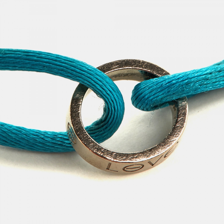 مملوكة مسبقًا Cartier Love 18K White Gold Blue Adjustable Cord Bracelet