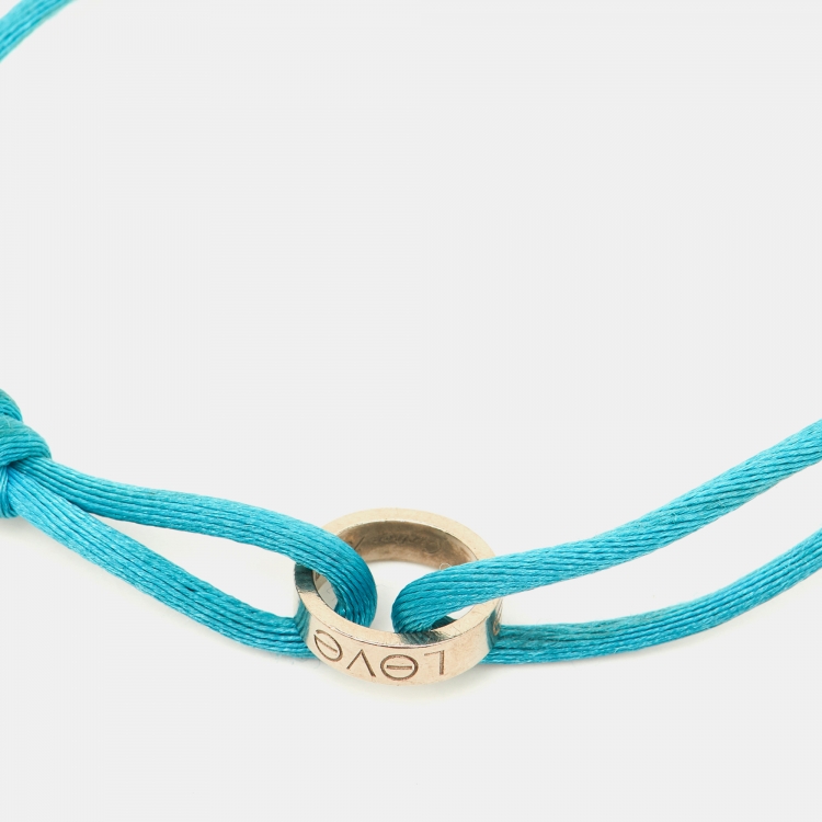 مملوكة مسبقًا Cartier Love 18K White Gold Blue Adjustable Cord Bracelet