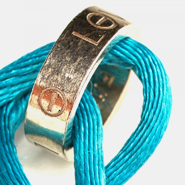 مملوكة مسبقًا Cartier Love 18K White Gold Blue Adjustable Cord Bracelet
