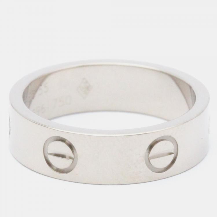 Pre Owned Cartier Love Vintage 18K White Gold Ring EU 55