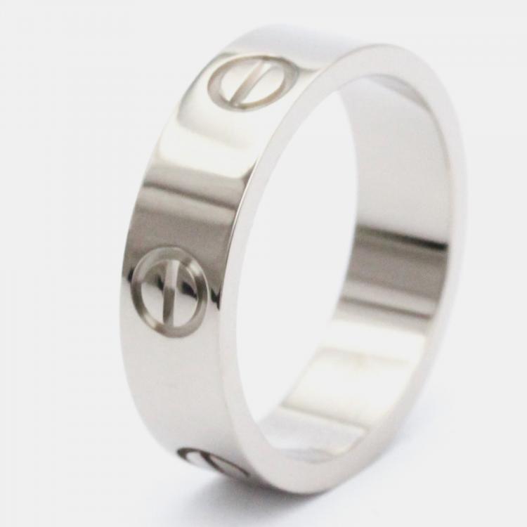 Pre Owned Cartier Love Vintage 18K White Gold Ring EU 55