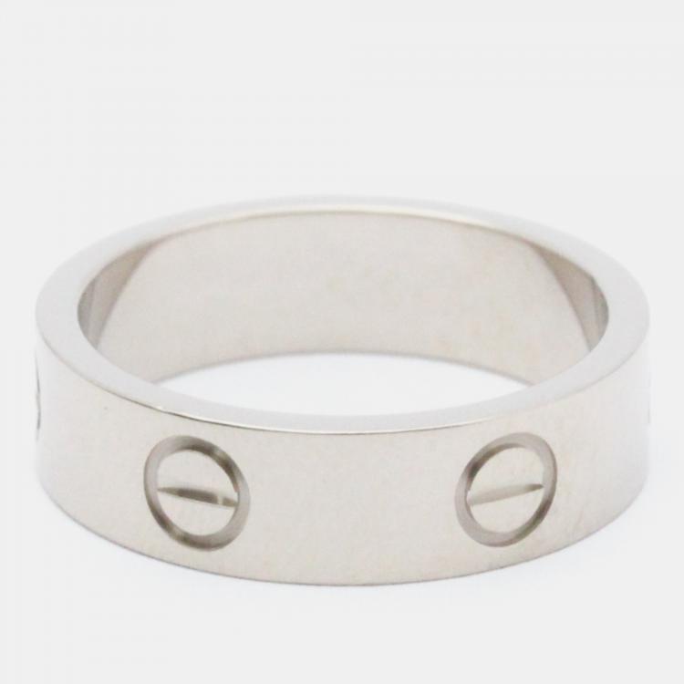 Pre Owned Cartier Love Vintage 18K White Gold Ring EU 55