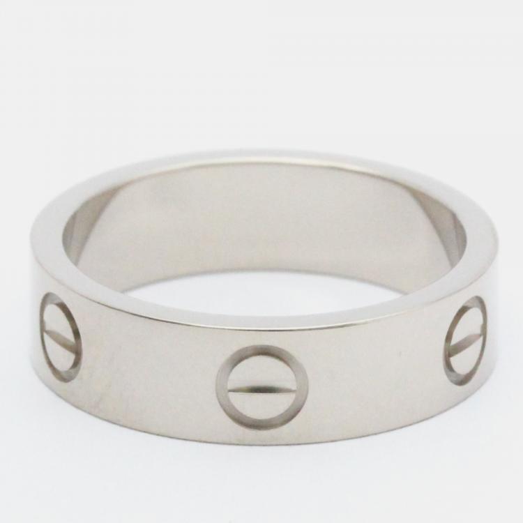 Pre Owned Cartier Love Vintage 18K White Gold Ring EU 55