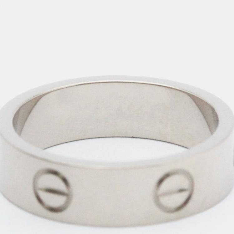 Pre Owned Cartier Love Vintage 18K White Gold Ring EU 55