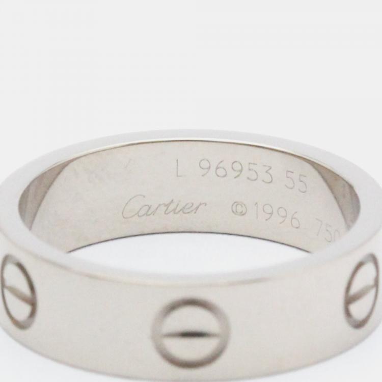 Pre Owned Cartier Love Vintage 18K White Gold Ring EU 55