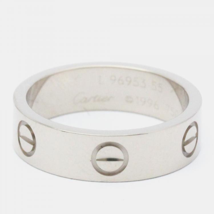 Pre Owned Cartier Love Vintage 18K White Gold Ring EU 55