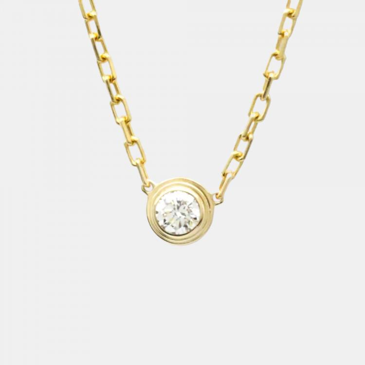 Pre Owned Cartier D'amour Small 18K Yellow Gold Diamond Necklace