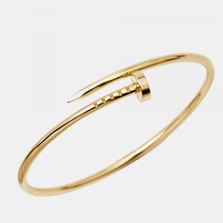 Pre Owned Cartier Juste Un Clou 18k Yellow Gold Small Model Bracelet 15