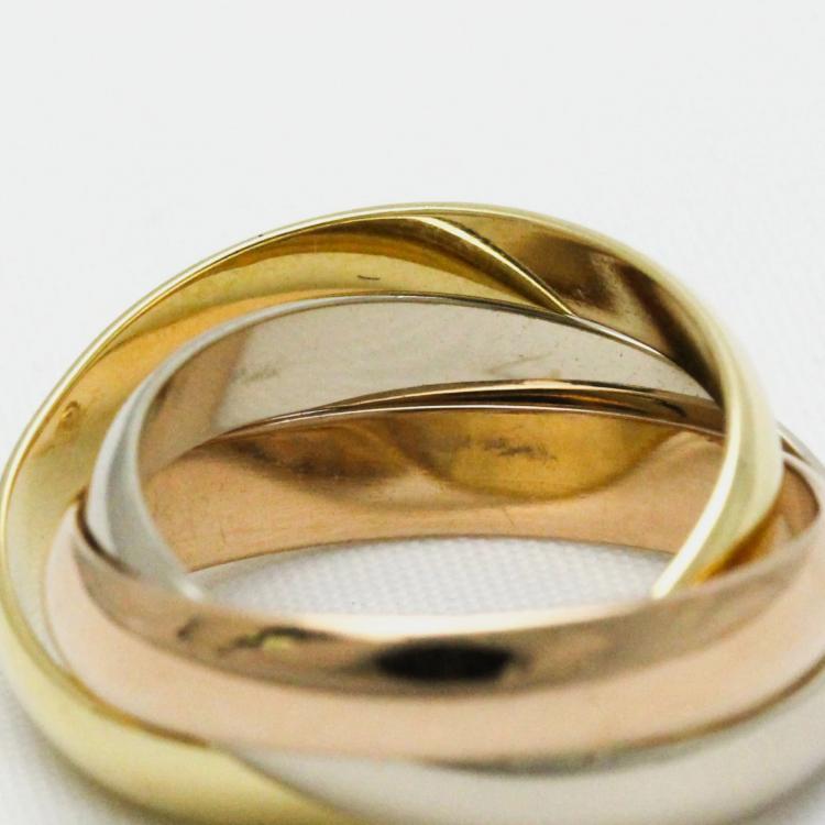Pre Owned Cartier Les Must de Cartier 18K Yellow Rose and White Gold Ring EU 50