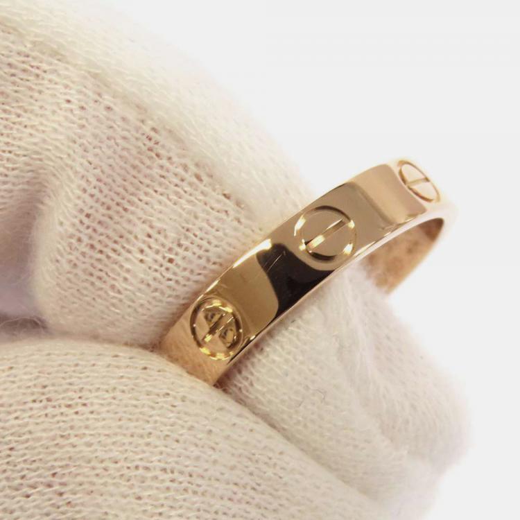 Pre Owned Cartier 18K Rose Gold Love Band Ring EU 50