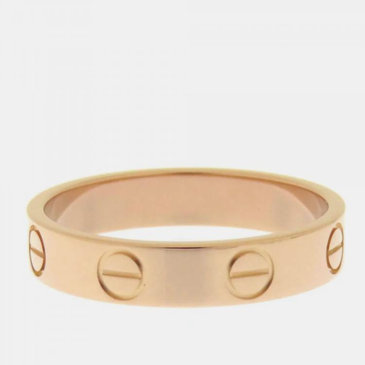 Pre Owned Cartier 18K Rose Gold Love Band Ring EU 50