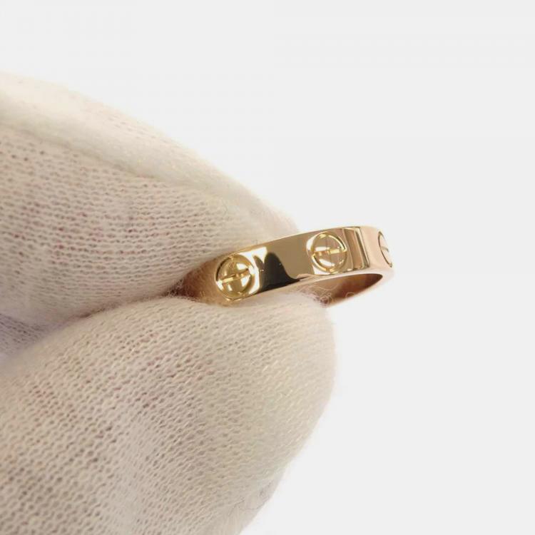 Pre Owned Cartier 18K Rose Gold Love Band Ring EU 50