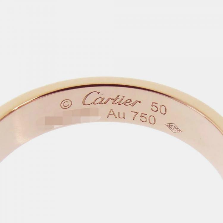 Pre Owned Cartier 18K Rose Gold Love Band Ring EU 50
