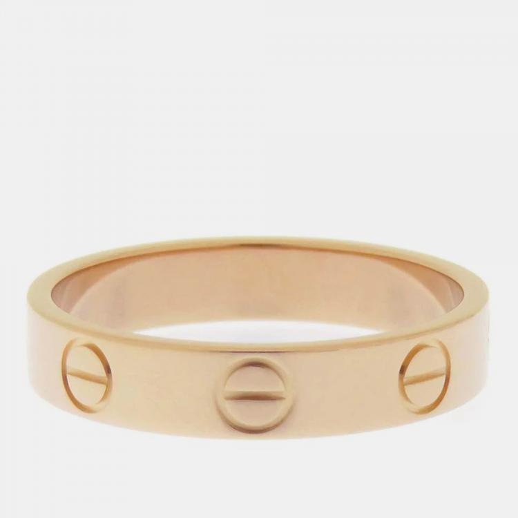 Pre Owned Cartier 18K Rose Gold Love Band Ring EU 50