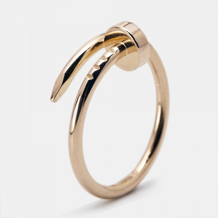 Pre Owned Cartier Juste Un Clou 18k Rose Gold Small Model Ring Size 52