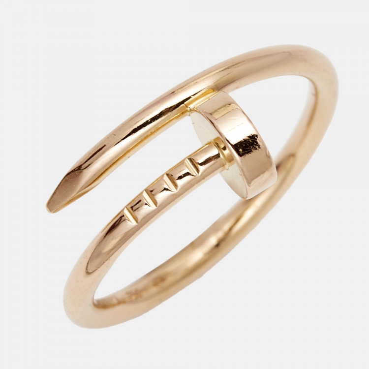 Pre Owned Cartier Juste Un Clou 18k Rose Gold Small Model Ring Size 52