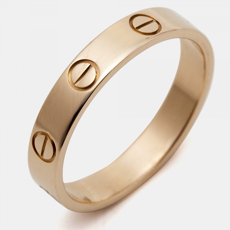 Pre Owned Cartier Love 18k Rose Gold Wedding Band Ring Size 54