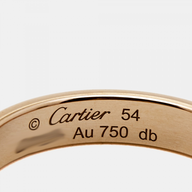 Pre Owned Cartier Love 18k Rose Gold Wedding Band Ring Size 54