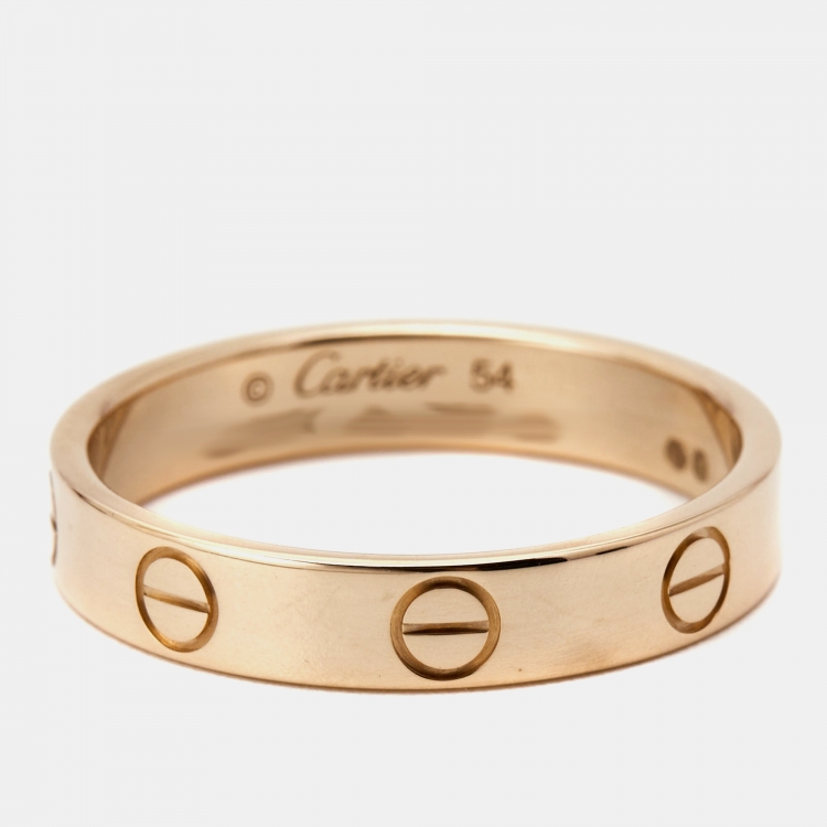 Pre Owned Cartier Love 18k Rose Gold Wedding Band Ring Size 54