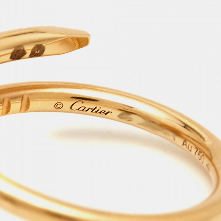 Pre Owned Cartier Juste Un Clou 18k Yellow Gold Small Model Ring Size 46