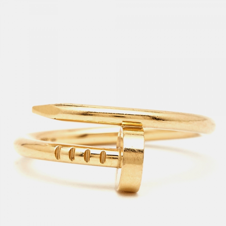 Pre Owned Cartier Juste Un Clou 18k Yellow Gold Small Model Ring Size 46