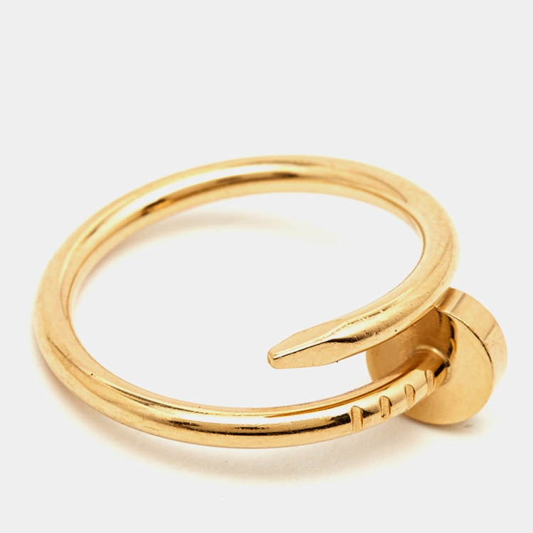 Pre Owned Cartier Juste Un Clou 18k Yellow Gold Small Model Ring Size 46