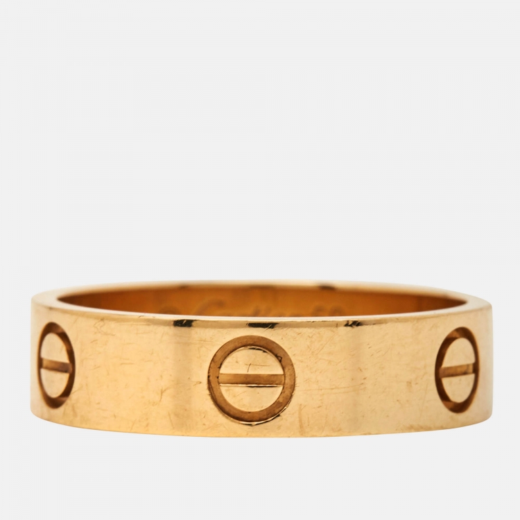 Pre Owned Cartier Love 18k Yellow Gold Ring  Size 60