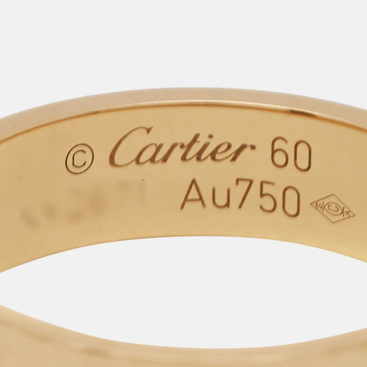 Pre Owned Cartier Love 18k Yellow Gold Ring  Size 60