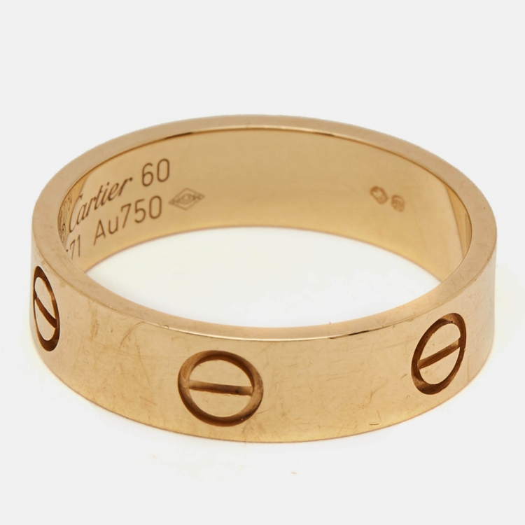 Pre Owned Cartier Love 18k Yellow Gold Ring  Size 60
